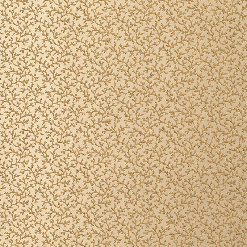 Schumacher Coral Vine Burnished Gold Wallpaper