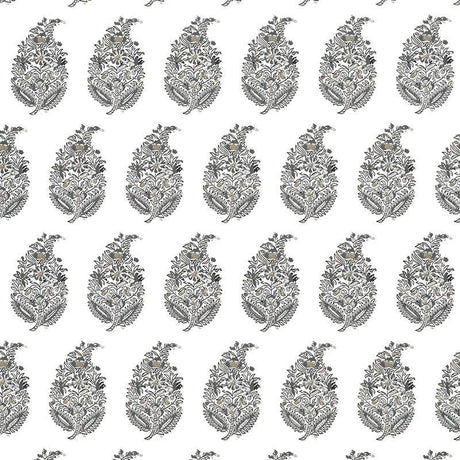 Schumacher Rajasthan Paisley Silver Wallpaper