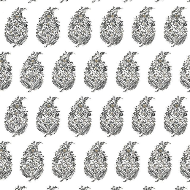 Schumacher Rajasthan Paisley Silver Wallpaper