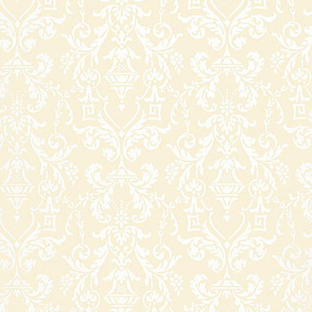 Schumacher Lido Damask Beige Wallpaper