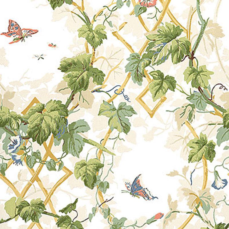Schumacher Leafy Arbor Cream Wallpaper