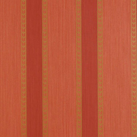 Schumacher Lansdowne Strie Stripe Coral Wallpaper
