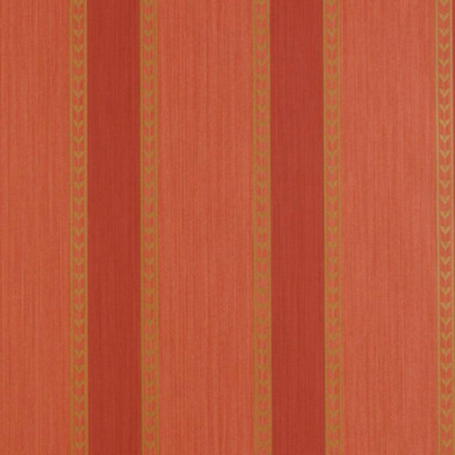 Schumacher Lansdowne Strie Stripe Coral Wallpaper