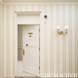 Schumacher Lansdowne Strie Stripe Coral Wallpaper