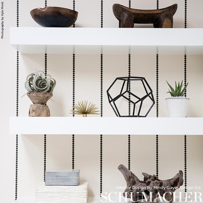 Schumacher Gabrielle Stripe Graphite Wallpaper