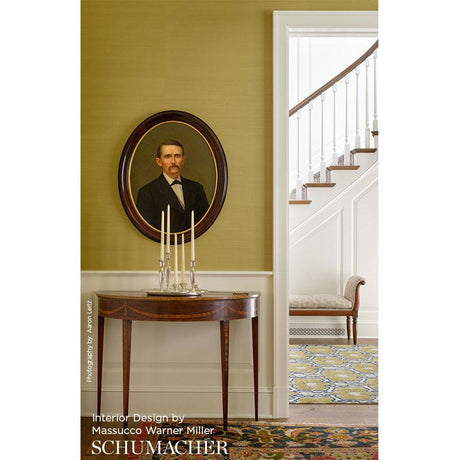 Schumacher Haruki Sisal Celery Wallpaper