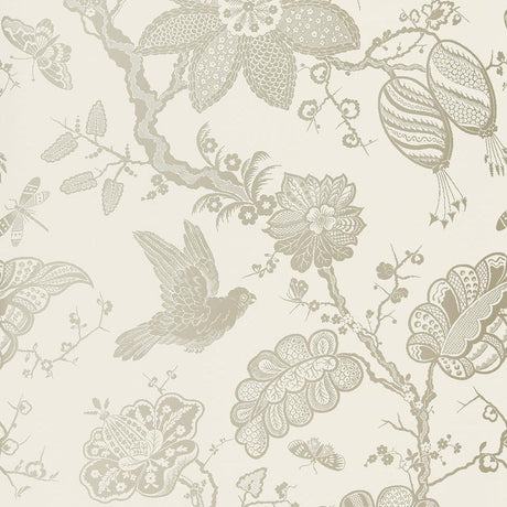 Schumacher Bali Vine Platinum Wallpaper