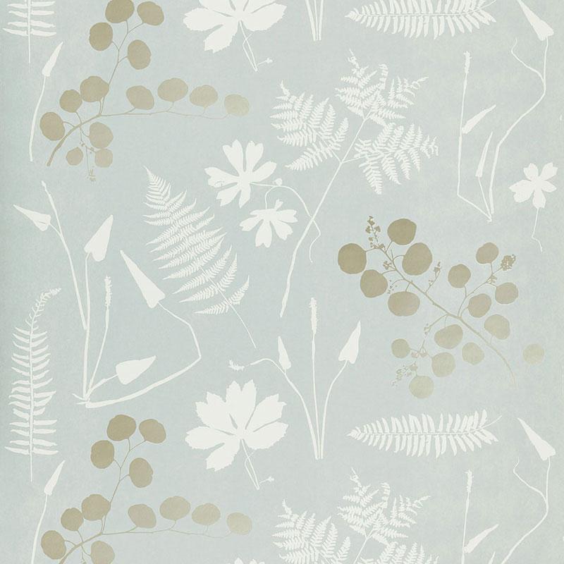 Schumacher Modern Botanical Slate Wallpaper