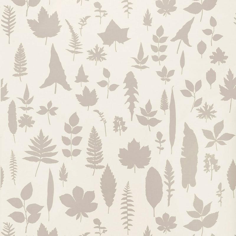 Schumacher Leaves Platinum Wallpaper