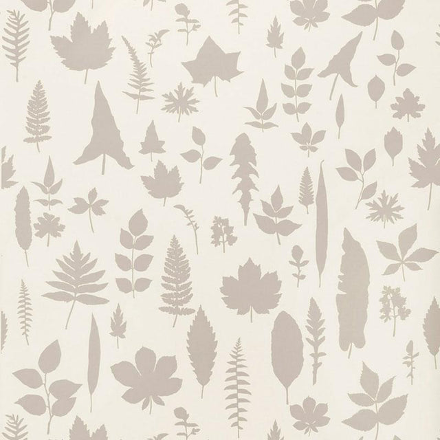 Schumacher Leaves Platinum Wallpaper