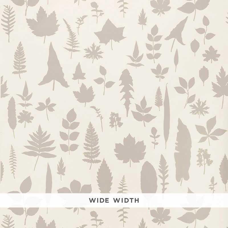 Schumacher Leaves Platinum Wallpaper