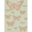 Cole & Son BUTTERFLIES & DRAGONFLIES PINK ON OLIV Wallpaper