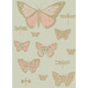 Cole & Son Butterflies & Dragonflies Pink On Oliv Wallpaper