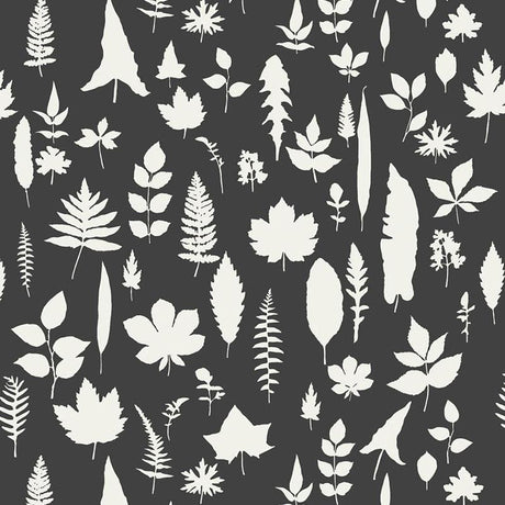 Schumacher Leaves Graphite Wallpaper