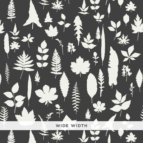 Schumacher Leaves Graphite Wallpaper