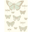 Cole & Son BUTTERFLIES & DRAGONFLIES DUCK EGG IVRY Wallpaper