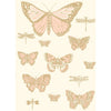 Cole & Son Butterflies & Dragonflies Pink On Ivry Wallpaper