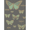 Cole & Son Butterflies & Dragonflies Green On Char Wallpaper