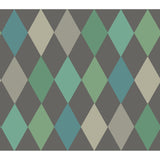Cole & Son PUNCHINELLO TEAL ON CHAR Wallpaper