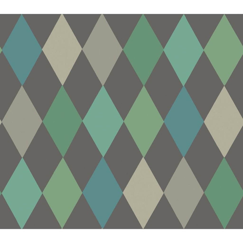 Cole & Son Punchinello Teal On Char Wallpaper