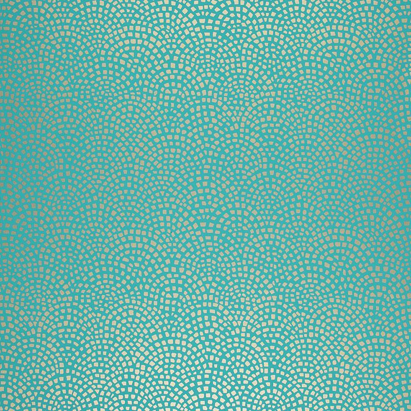Schumacher Mosaic Turquoise Wallpaper