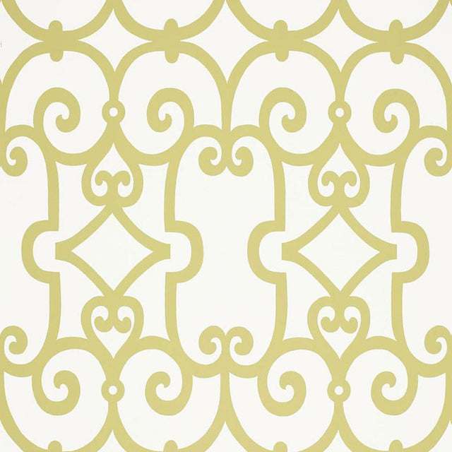 Schumacher Manor Gate Aloe Wallpaper