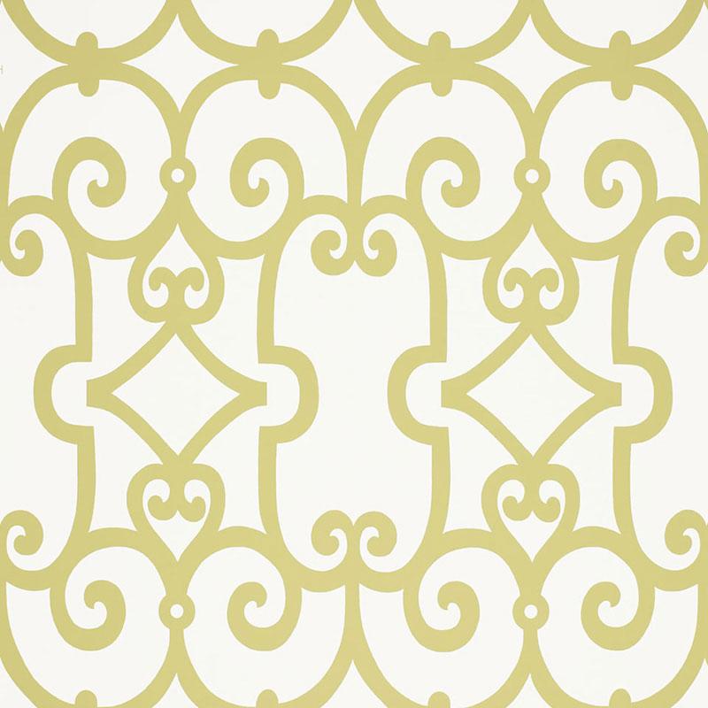 Schumacher Manor Gate Aloe Wallpaper