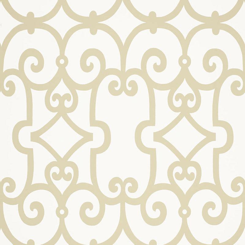 Schumacher Manor Gate Sand Wallpaper