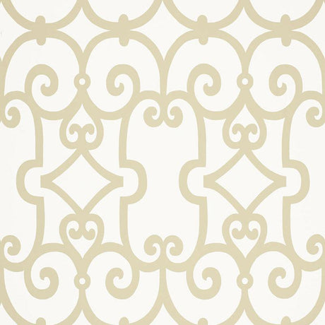 Schumacher Manor Gate Sand Wallpaper