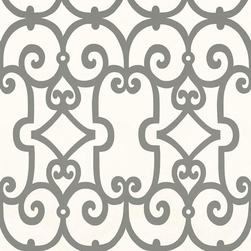 Schumacher Manor Gate Charcoal Wallpaper