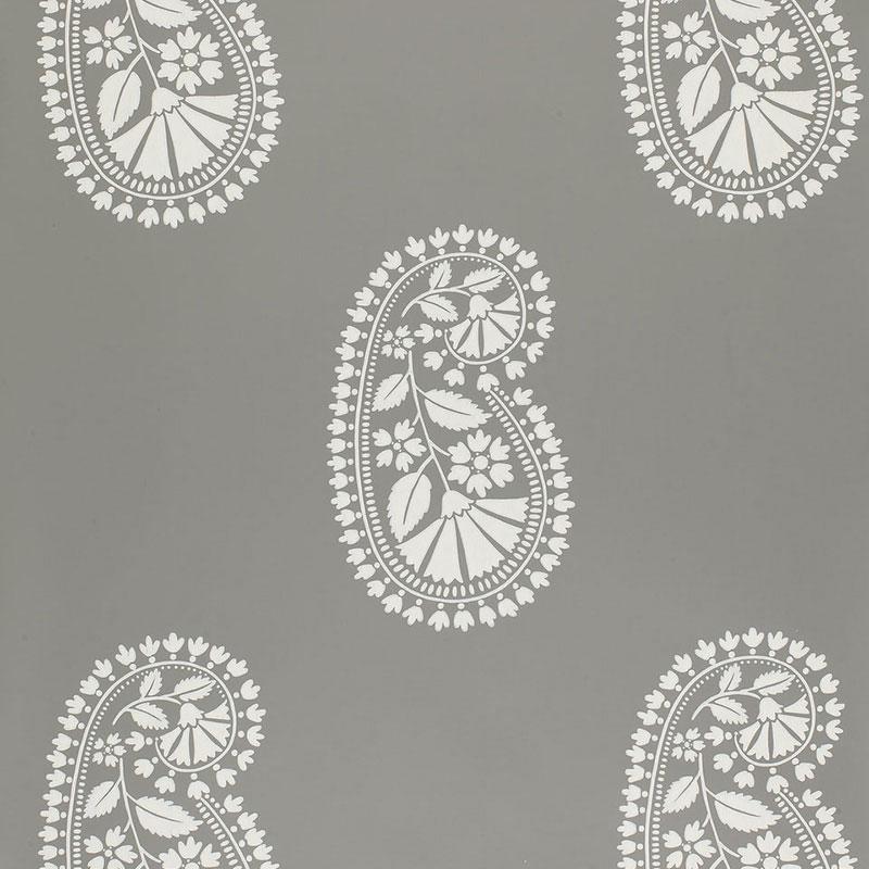 Schumacher Indore Paisley Charcoal Wallpaper