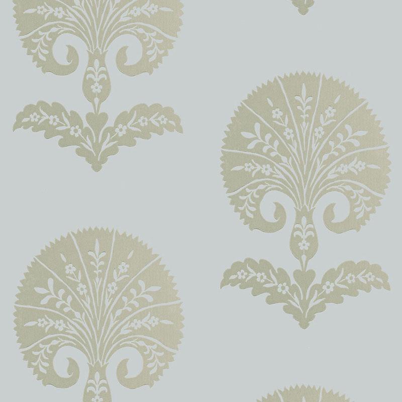 Schumacher Ottoman Flower Heliotrope Wallpaper