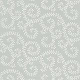 Schumacher Leafy Scroll Dove Wallpaper