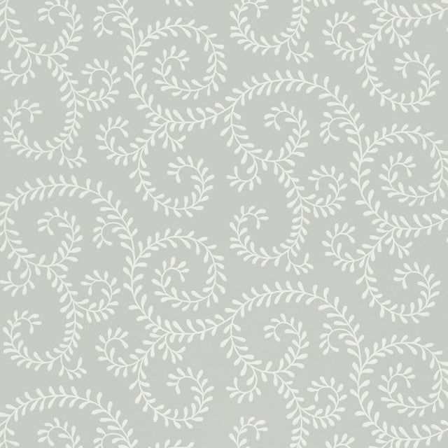 Schumacher Leafy Scroll Dove Wallpaper