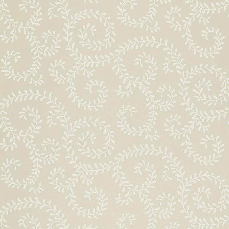 Schumacher Leafy Scroll Bone Wallpaper