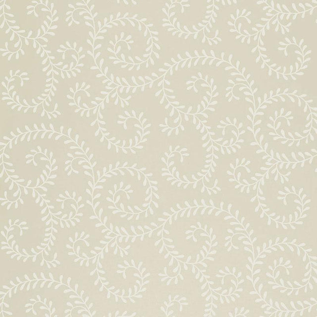 Schumacher Leafy Scroll Bone Wallpaper