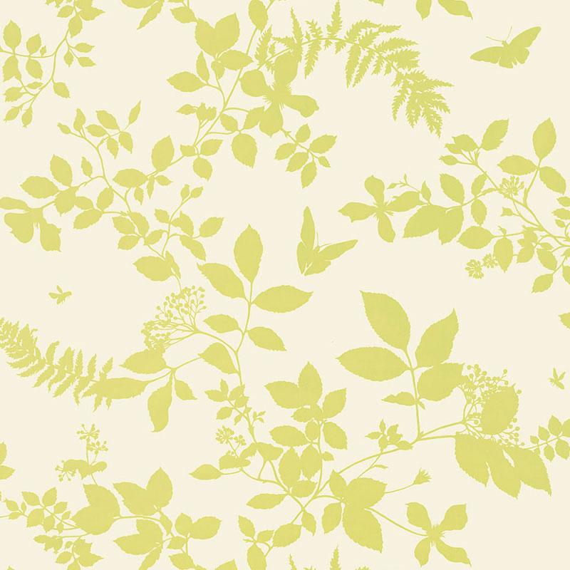 Schumacher Shadow Vine Chartreuse Wallpaper