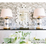 Schumacher Shadow Vine Charcoal Wallpaper