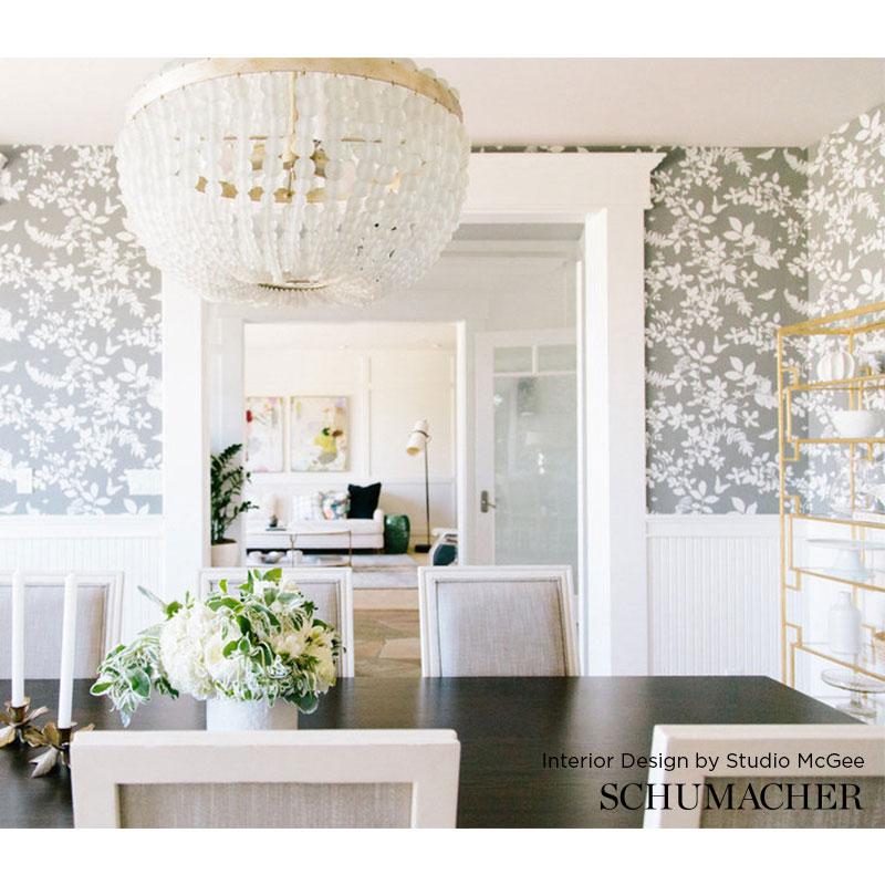 Schumacher Shadow Vine Charcoal Wallpaper