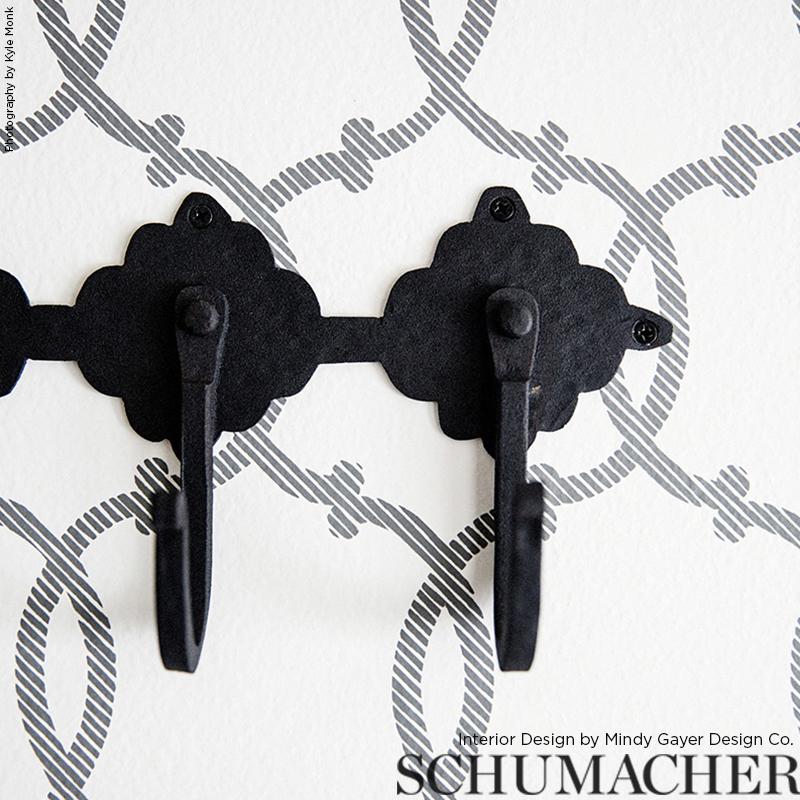 Schumacher Tracery Charcoal Wallpaper