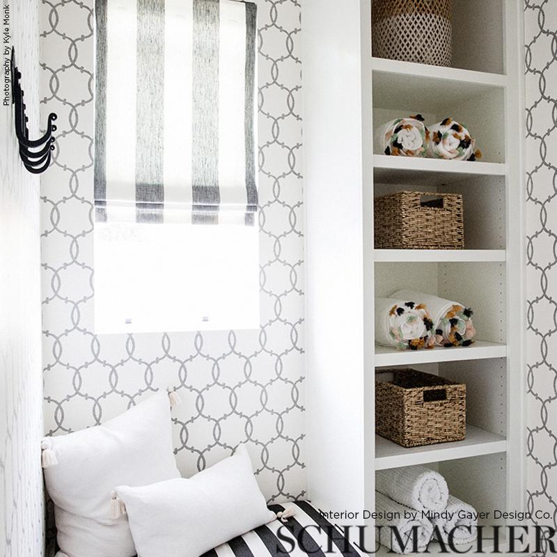 Schumacher Tracery Charcoal Wallpaper