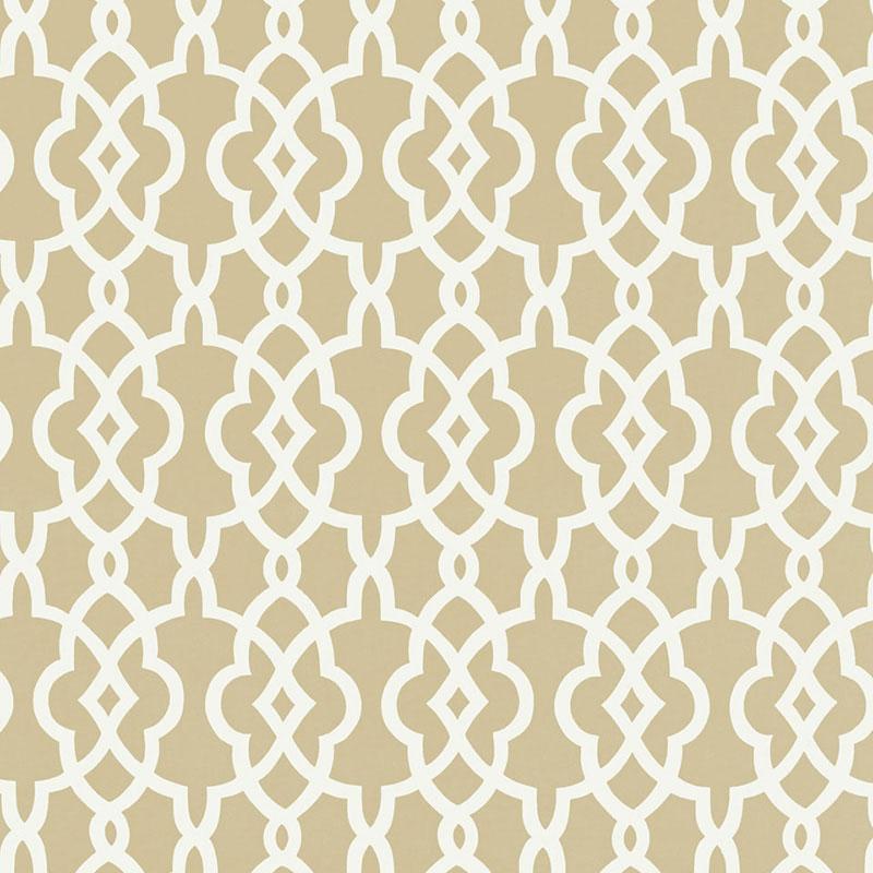 Schumacher Summer Palace Fret Sand Wallpaper