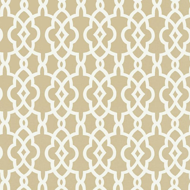 Schumacher Summer Palace Fret Sand Wallpaper