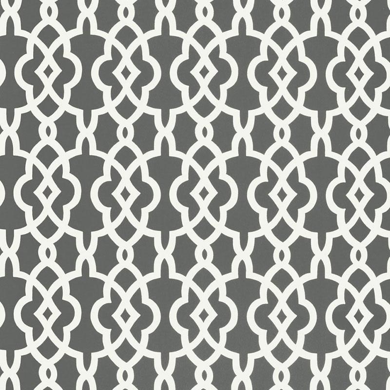 Schumacher Summer Palace Fret Smoke Wallpaper