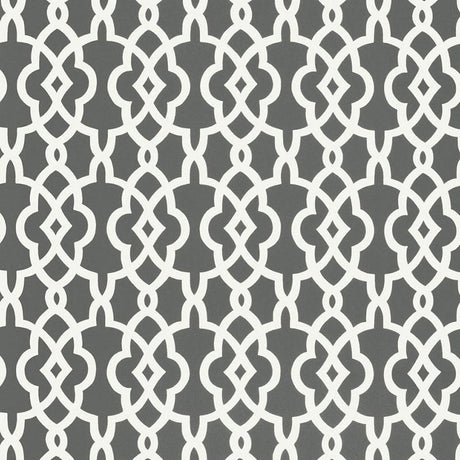 Schumacher Summer Palace Fret Smoke Wallpaper