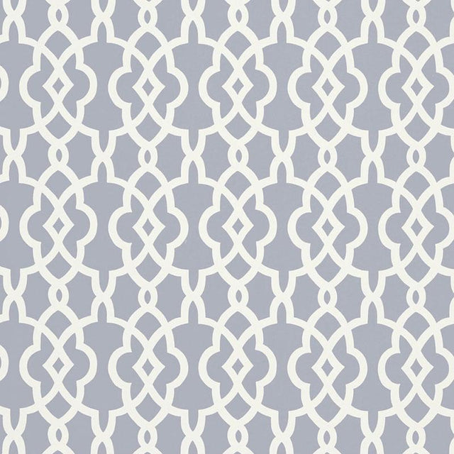 Schumacher Summer Palace Fret Wisteria Wallpaper