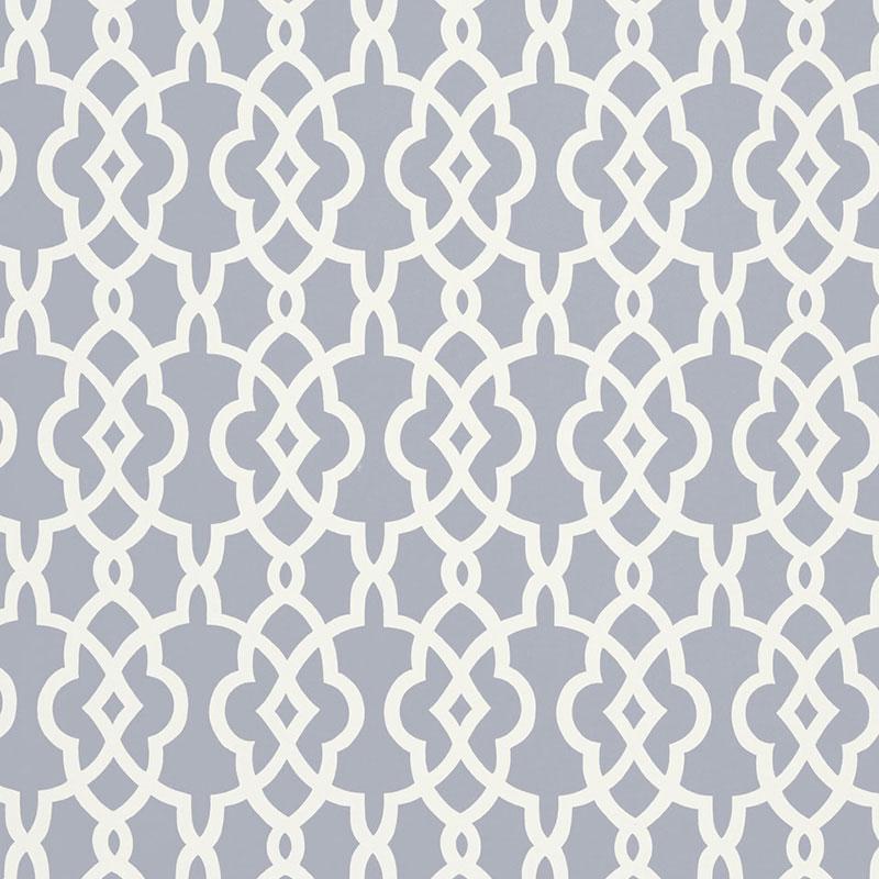 Schumacher Summer Palace Fret Wisteria Wallpaper