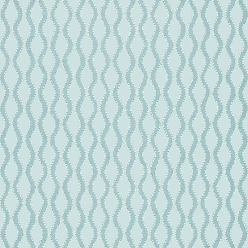 Schumacher Ribbon Wave Aqua Wallpaper
