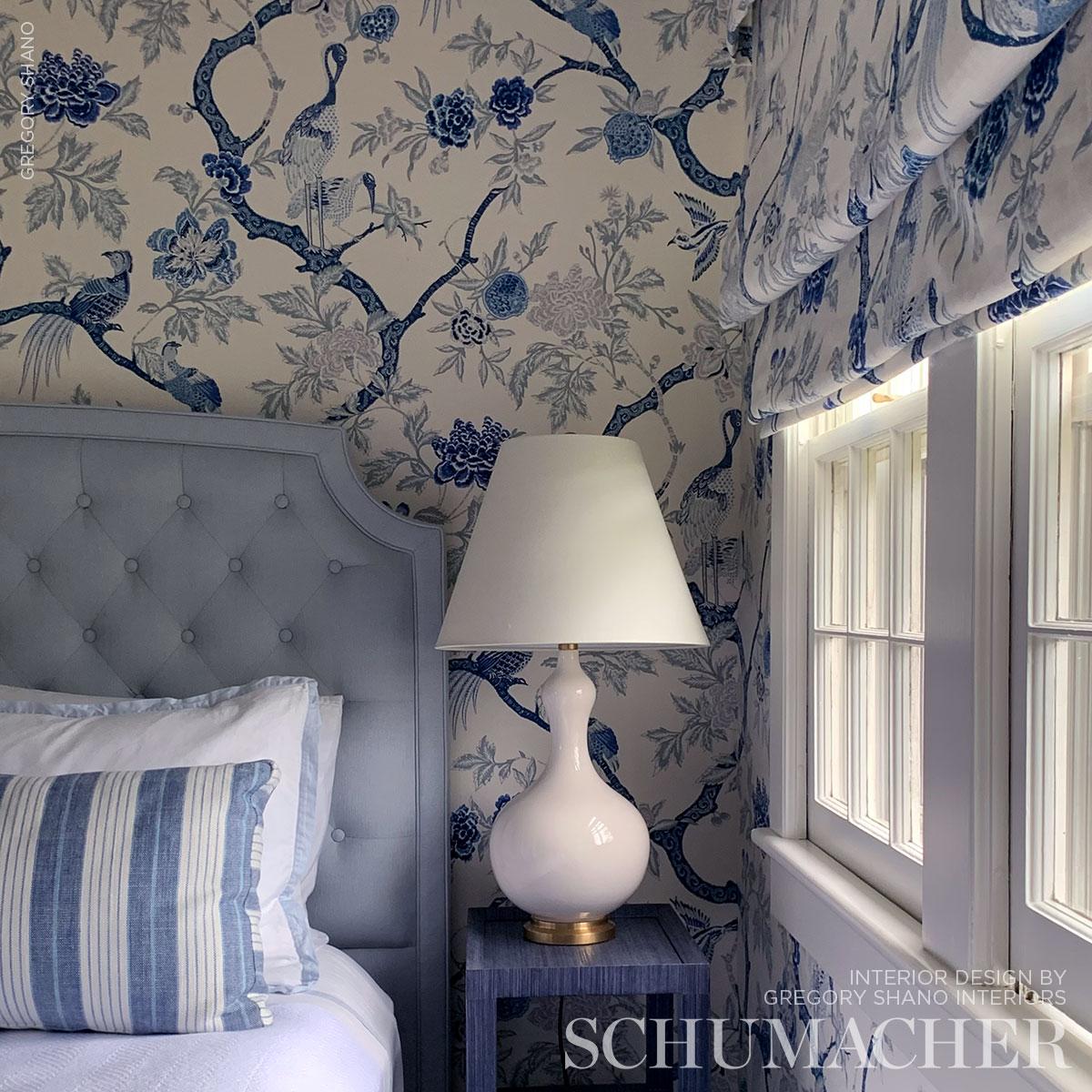 Schumacher Arbre Chinois Porcelain Fabric