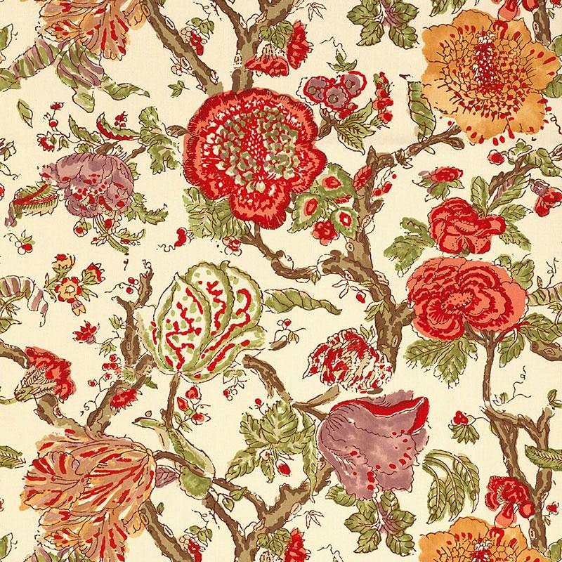 Schumacher Pondicherry Coral Fabric